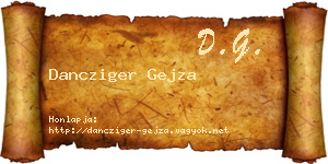 Dancziger Gejza névjegykártya